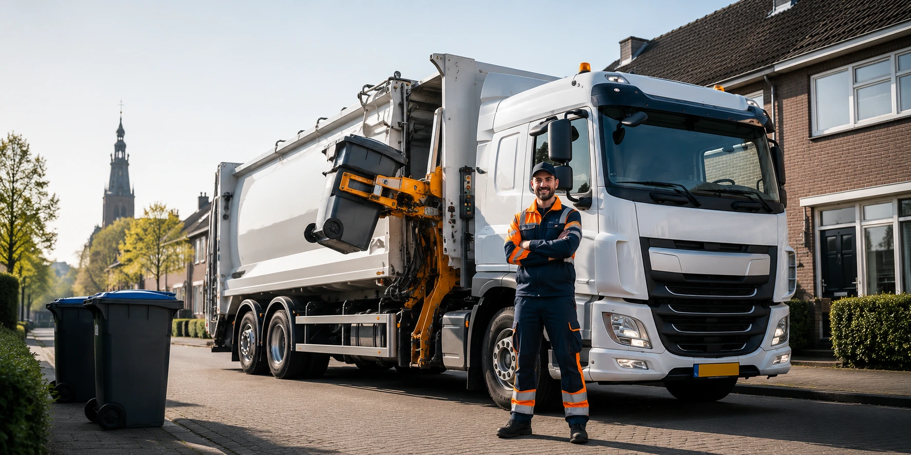 vrachtwagenchauffeur afvalinzameling